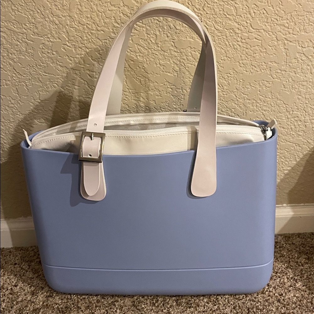 Doubleu Light Blue and White Tote nwt great beach tote - Picture 6 of 6